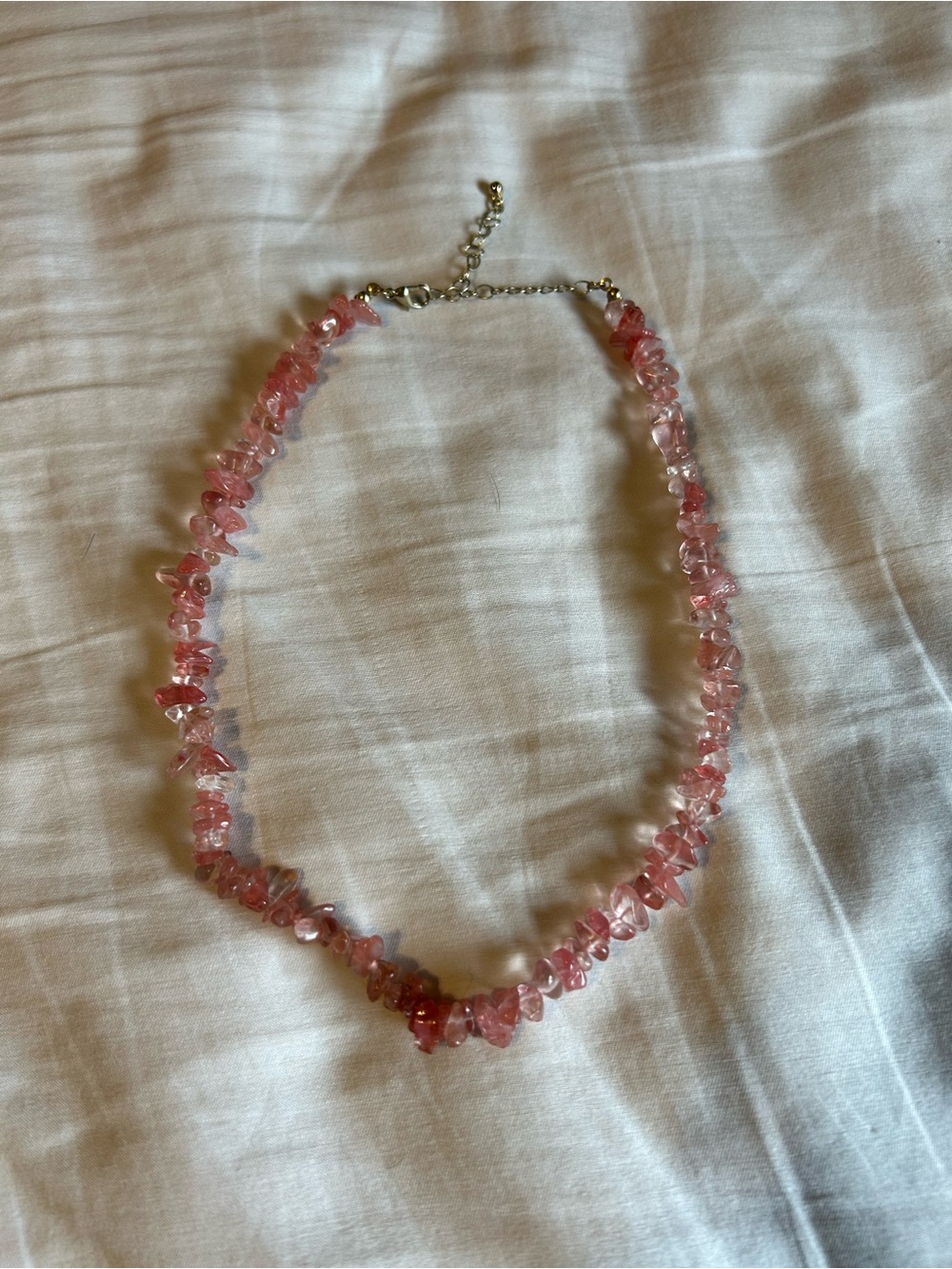 Cherry Quartz Crystal Chip Necklace